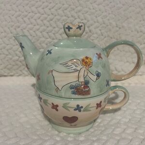 Angel Design Tea Set with Heart Motif